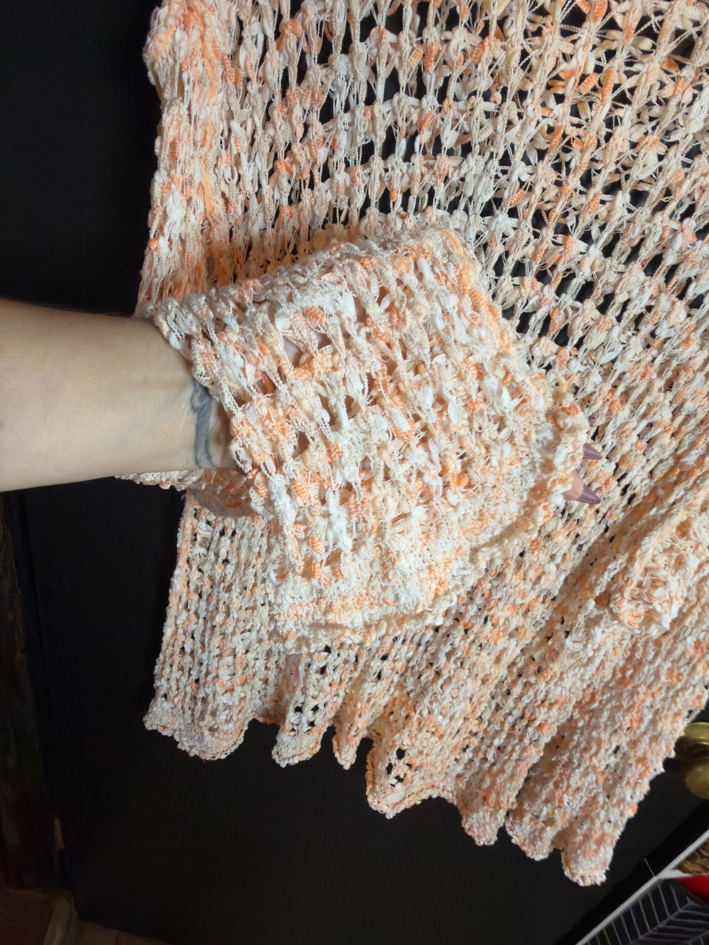 POL Lucky in Love Orange Oversized Crochet Sweater - Picture 5 of 9